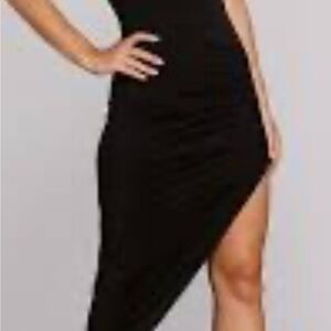 Elegant Black Asymmetrical Dress